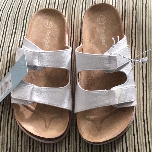 Girls' Claire Slip-On Footbed Sandals - Cat & Jack White 1 - Picture 3 of 7